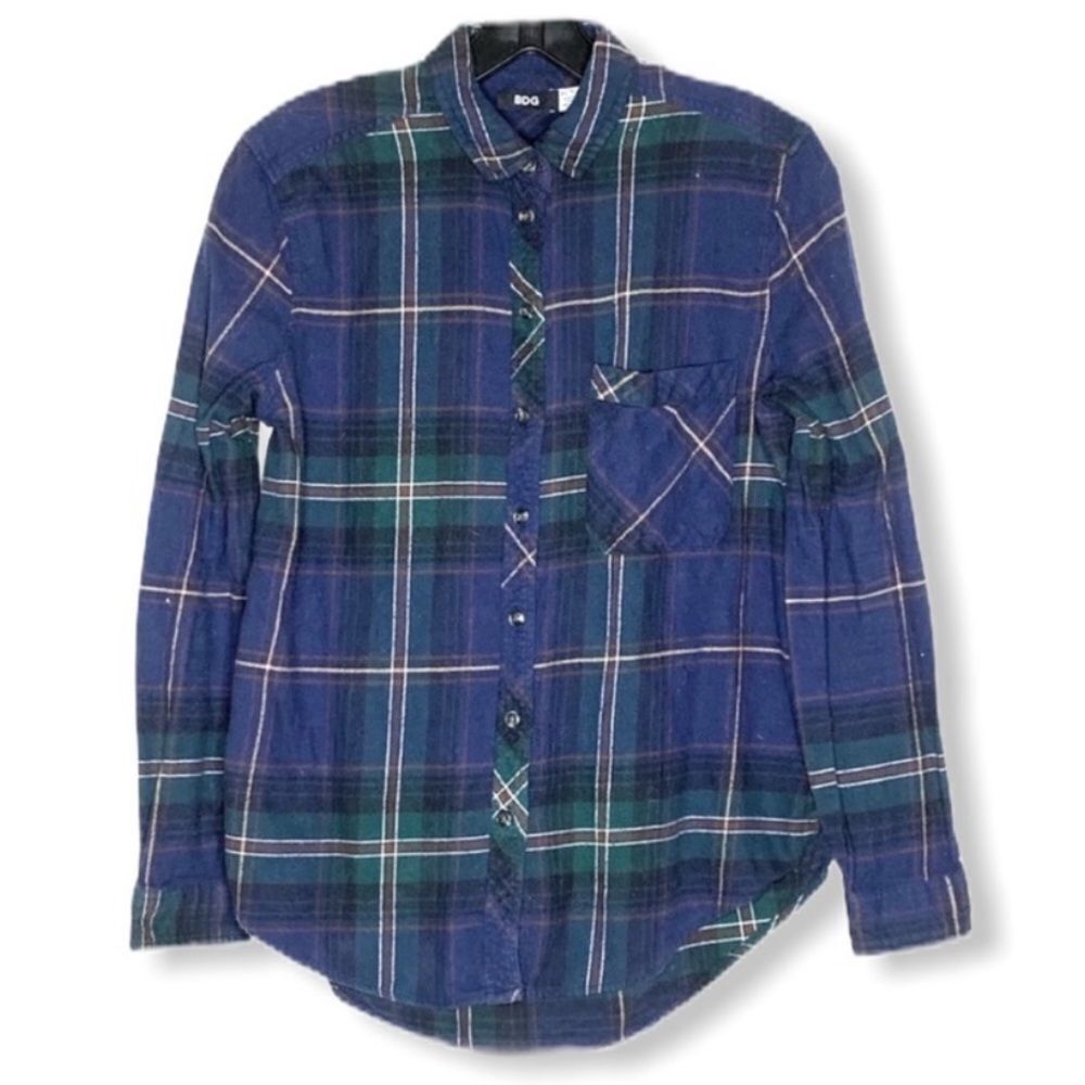 BDG Blue Flannel Plaid Shirt